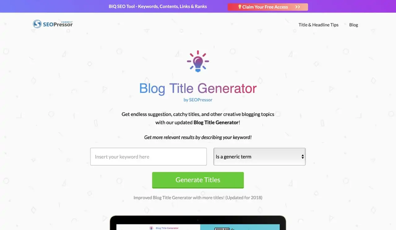 Content Marketing - Blog Title Generator