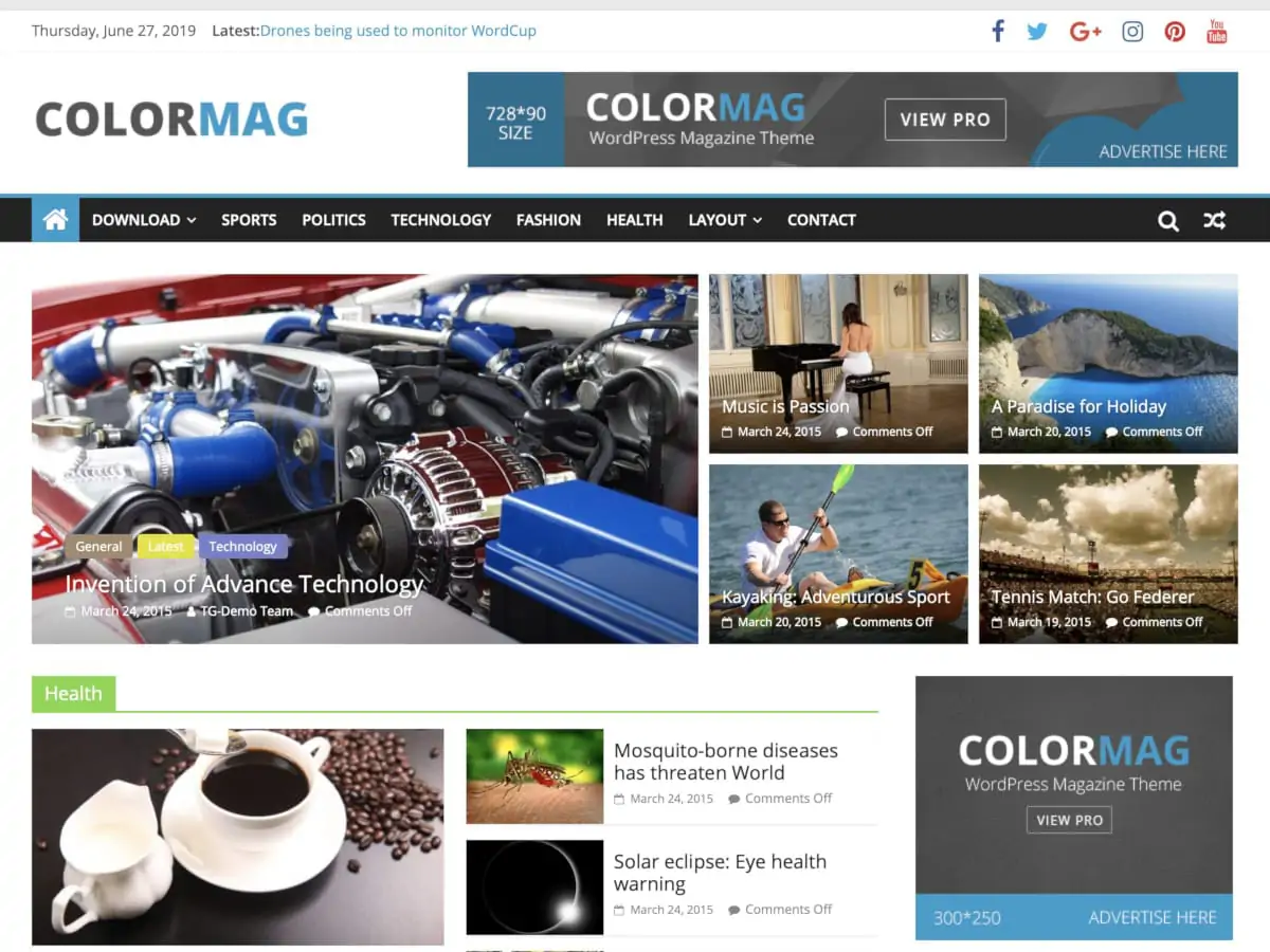 Darmowe szablony WordPress - ColorMag