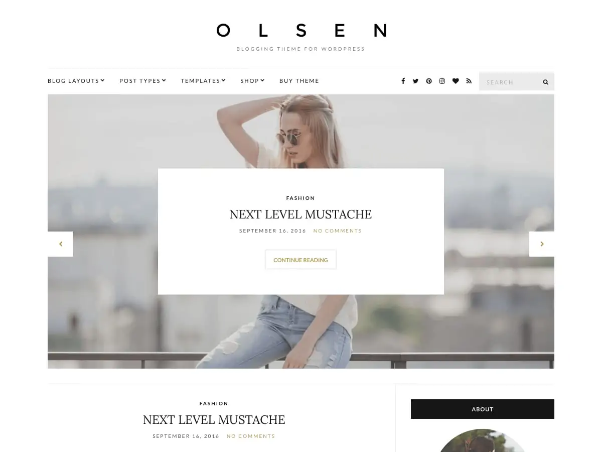 Darmowe szablony WordPress - Olsen Light