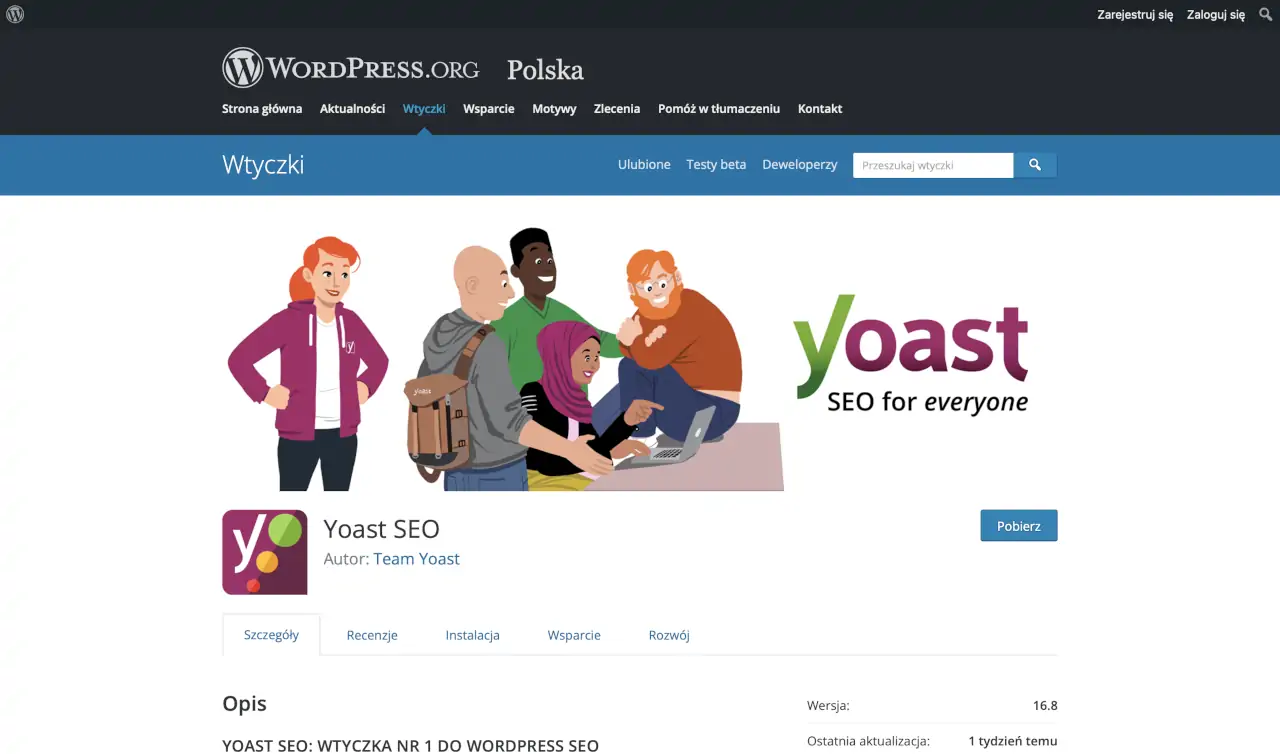 Darmowe wtyczki WordPress - Yoast SEO