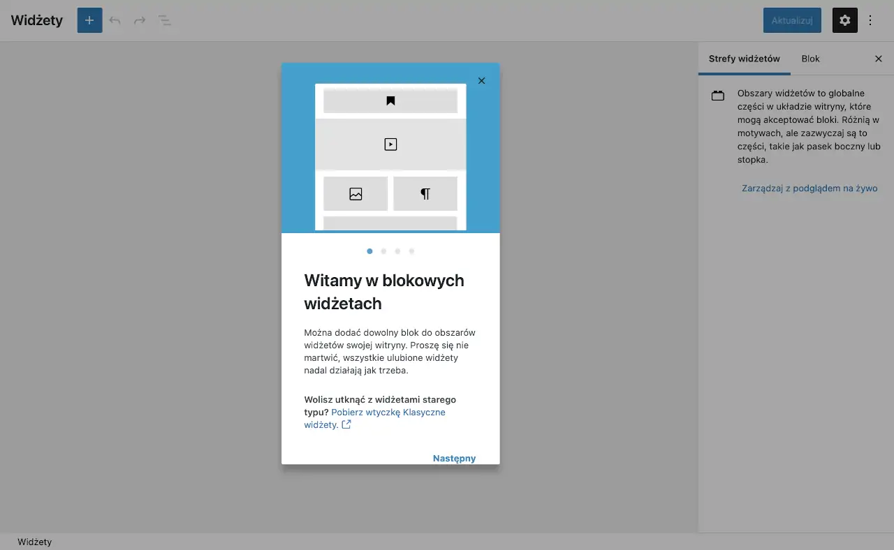 Jak przywrócić klasyczne widgety WordPress - Wygląd