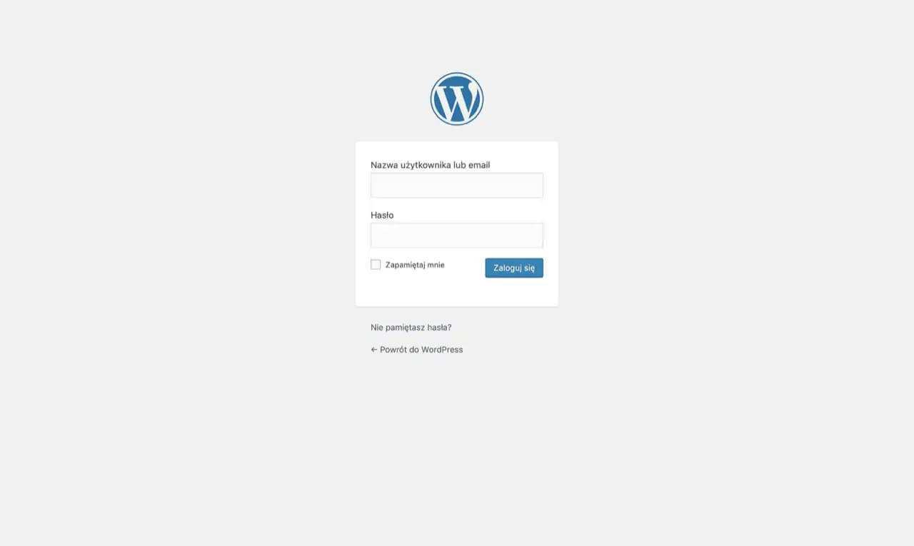 Logowanie WordPress [panel administracyjny WordPress] - panel logowania