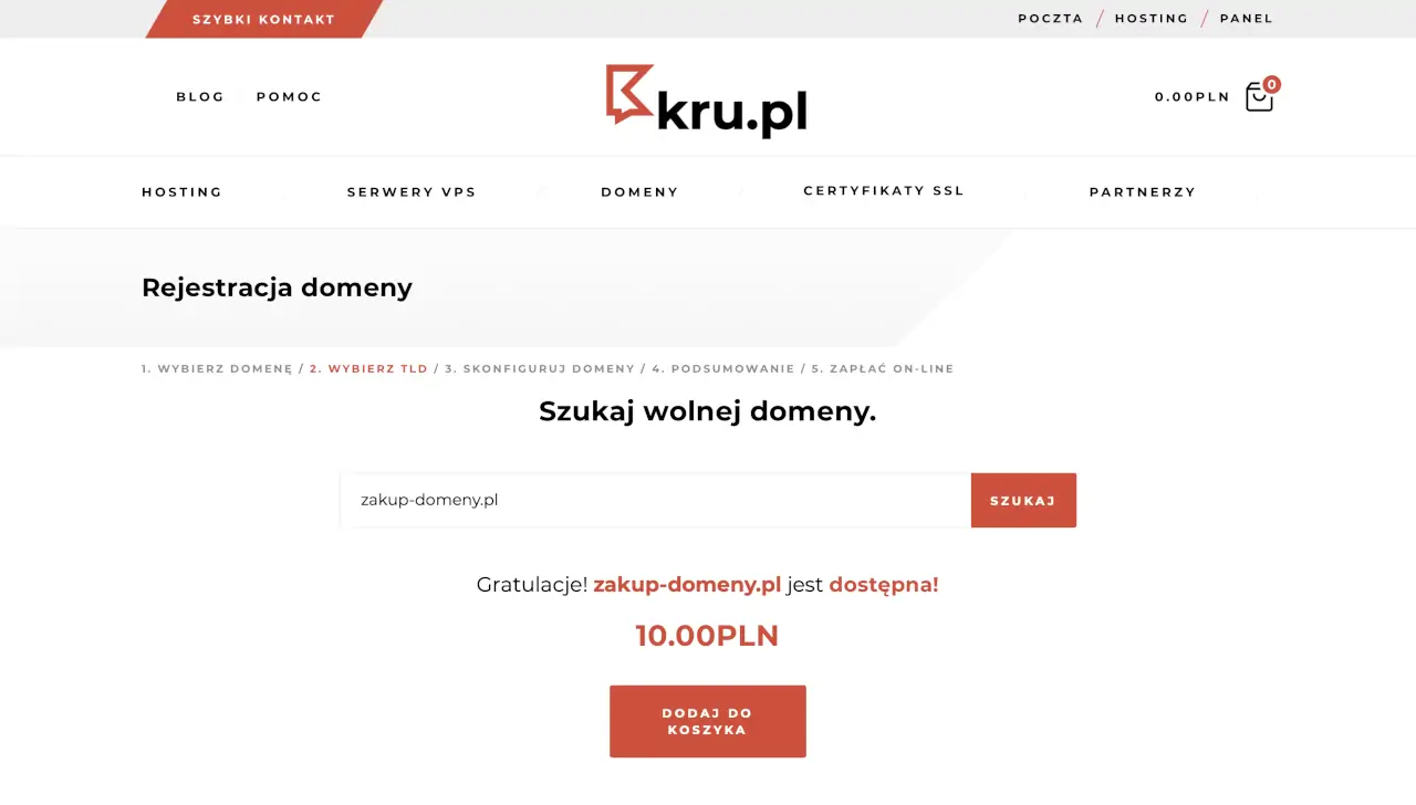 Rejestracja zakup domeny internetowej - kru.pl