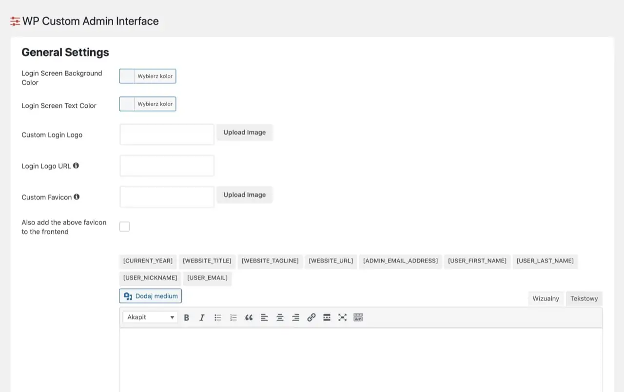 Własne style CSS w panelu administratora WordPress - WP Custom Admin Interface