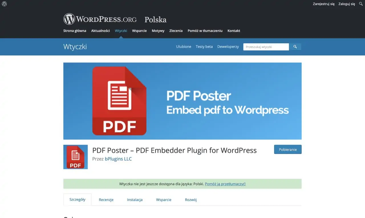 Wtyczki PDF WordPress - PDF Poster